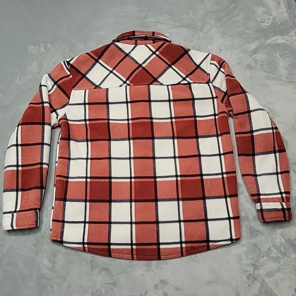 Sage Collective Jacket Women S Red Plaid Fleece Sherpa Lined Button Down Shacket